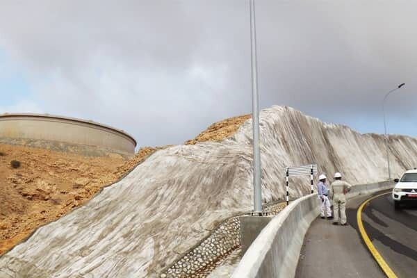 Oman tank farm road slope protection